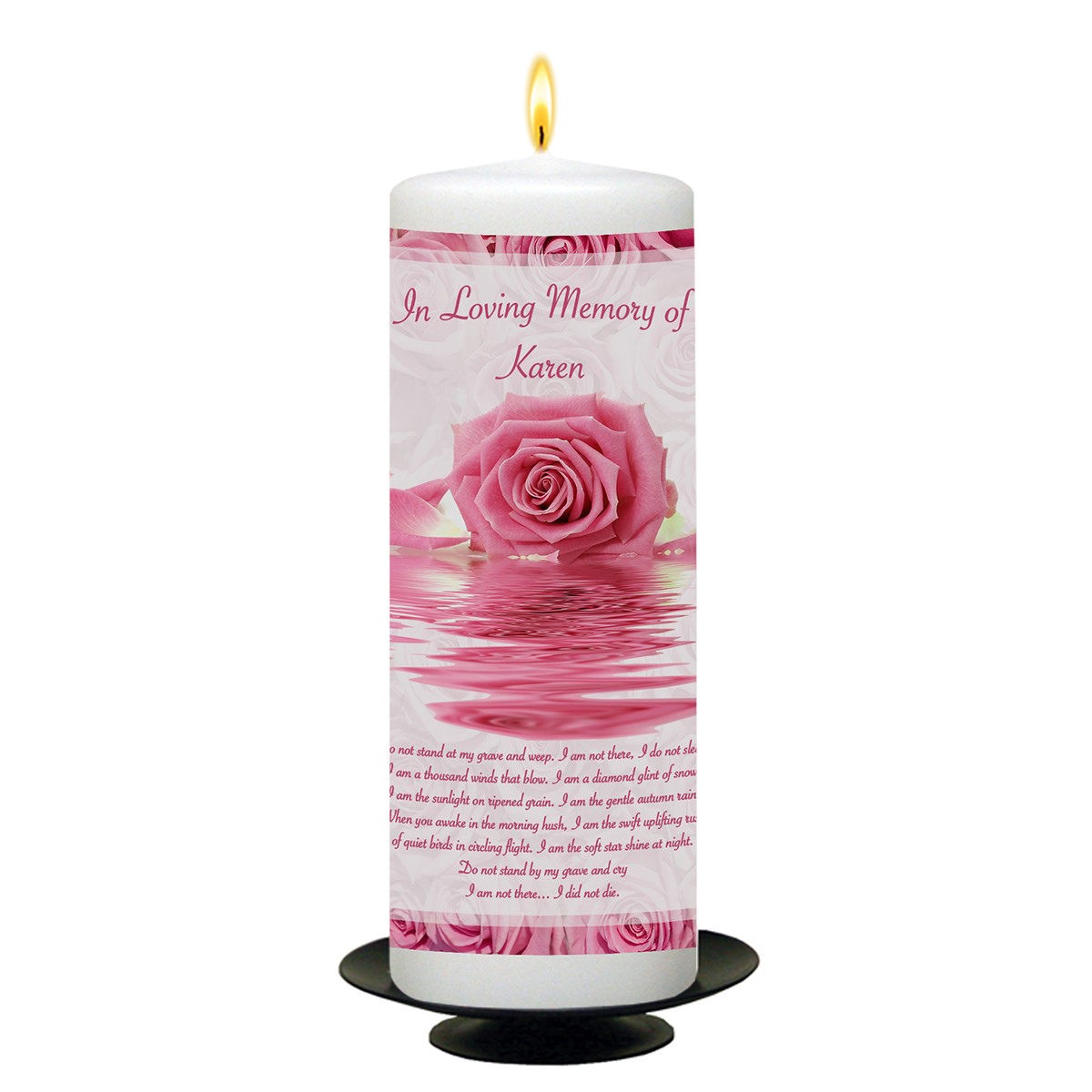 Customised Remembrance Candle - Rose Reflections