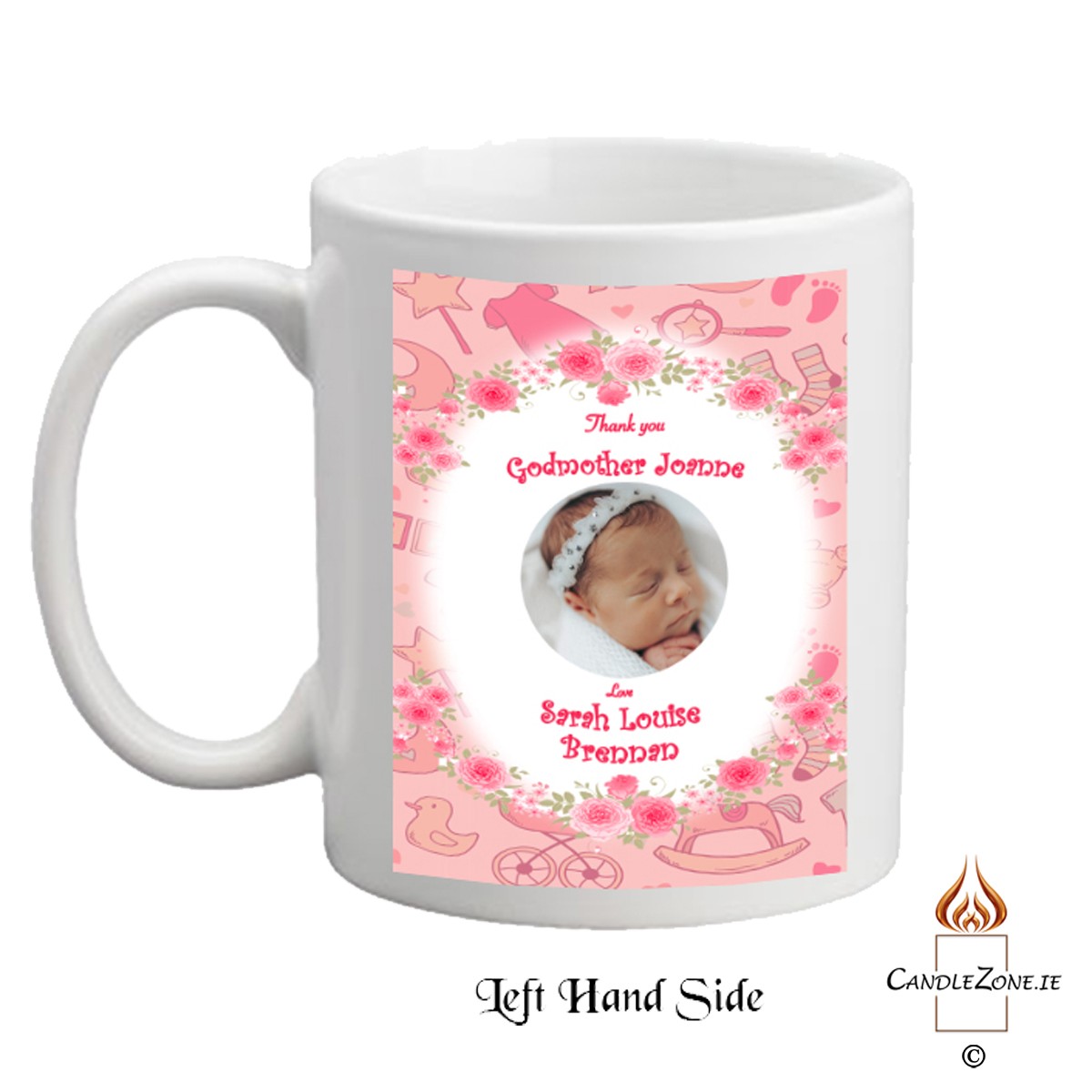 Customised Godmother Mug Gift - Bear on Moon with Photo