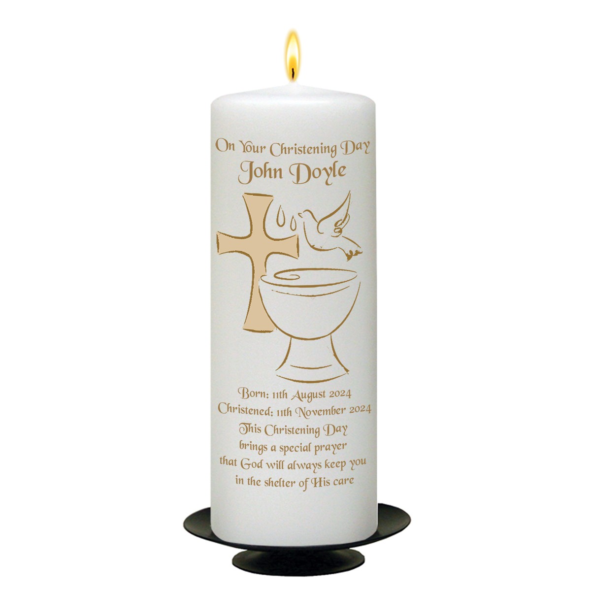Customised Boys Christening Candle - Font