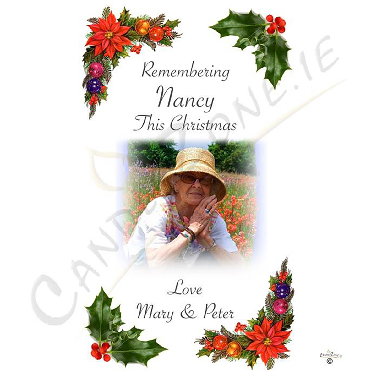 Customised Christmas - Holly with Photo