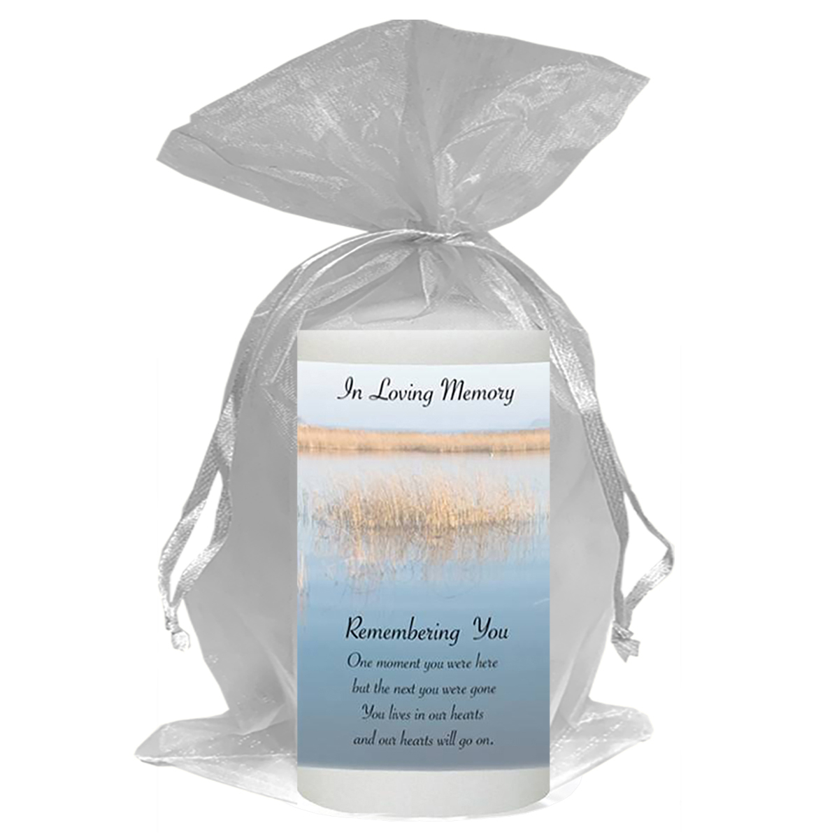 Customised Remembrance Favour Candle - Lake