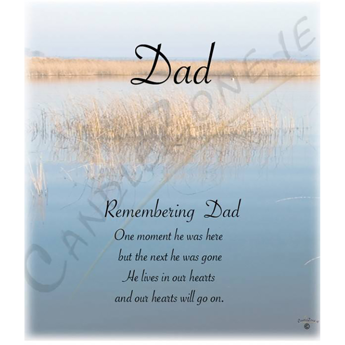 Customised Remembrance Favour Candle - Lake