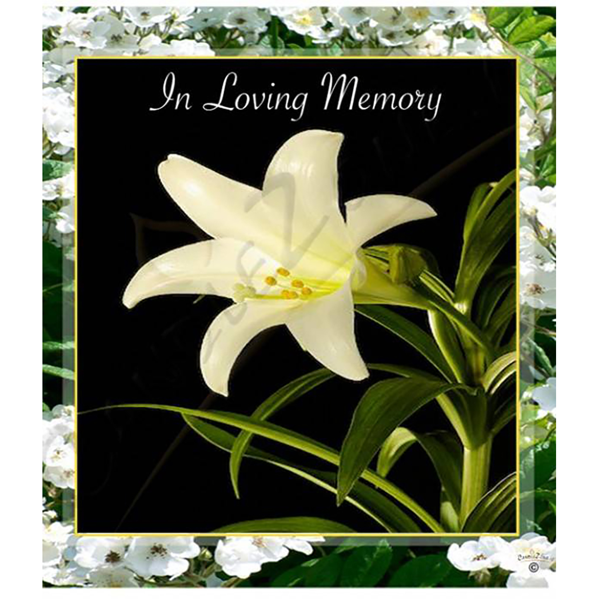 Customised Remembrance Favour Candle - White Flowers