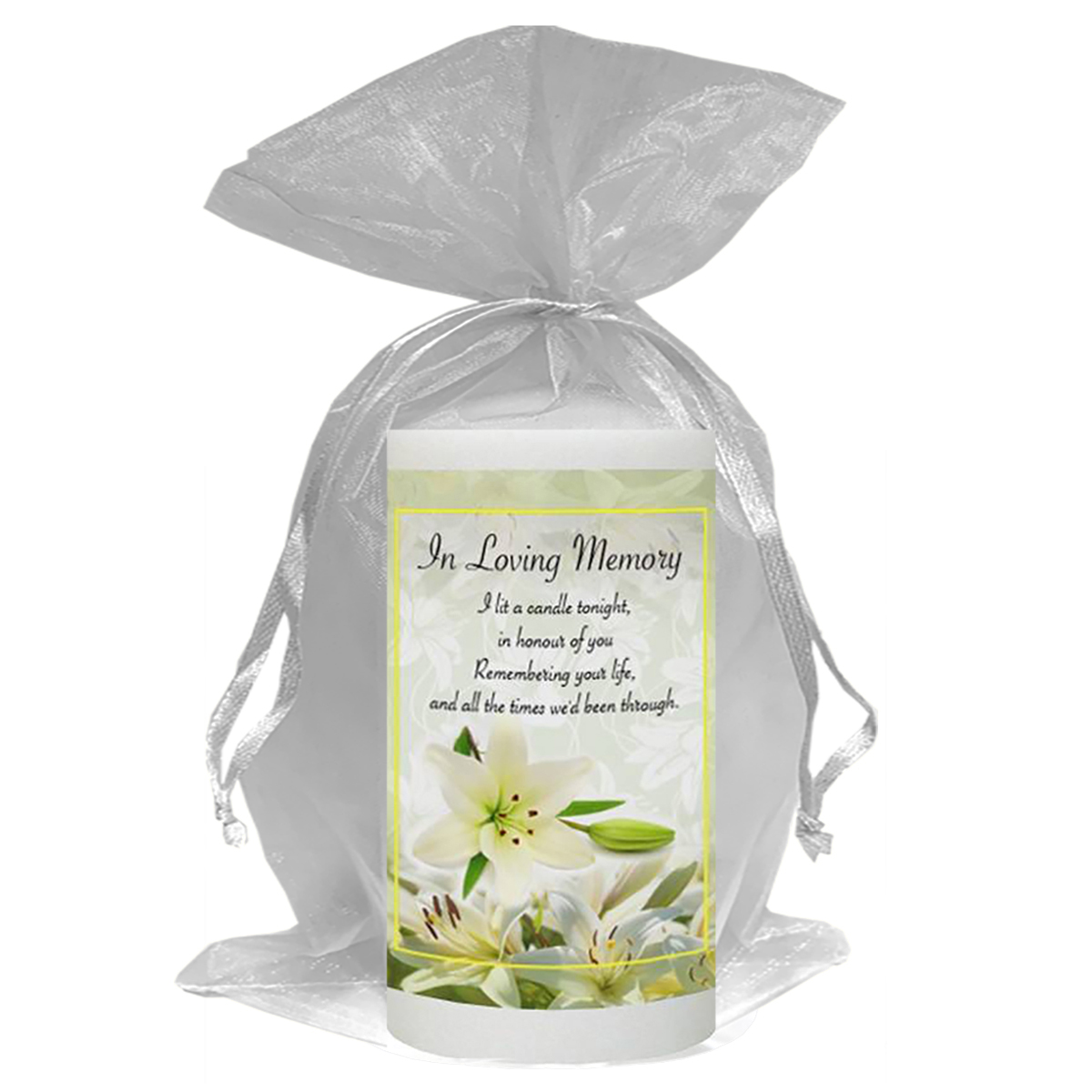 Customised Remembrance Favour Candle - Lily Flower