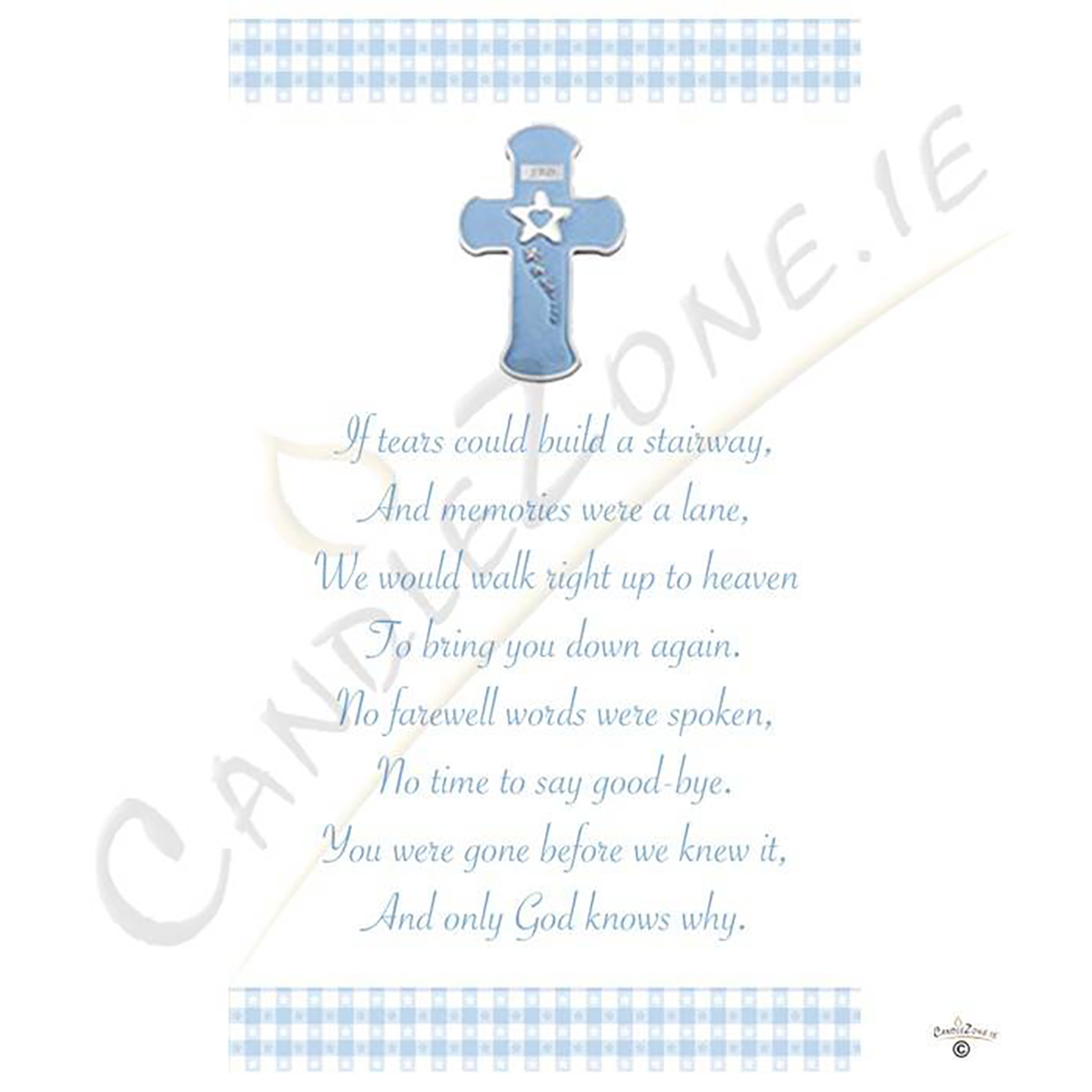 Customised - Baby Blue Gingham with Photo