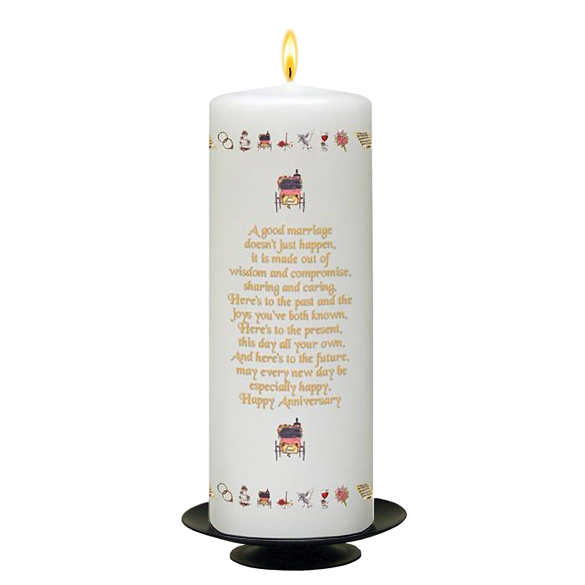 Customised Wedding Anniversary Candle Gift - 30th (Pearl) Anniversary - Ribbons & Photo