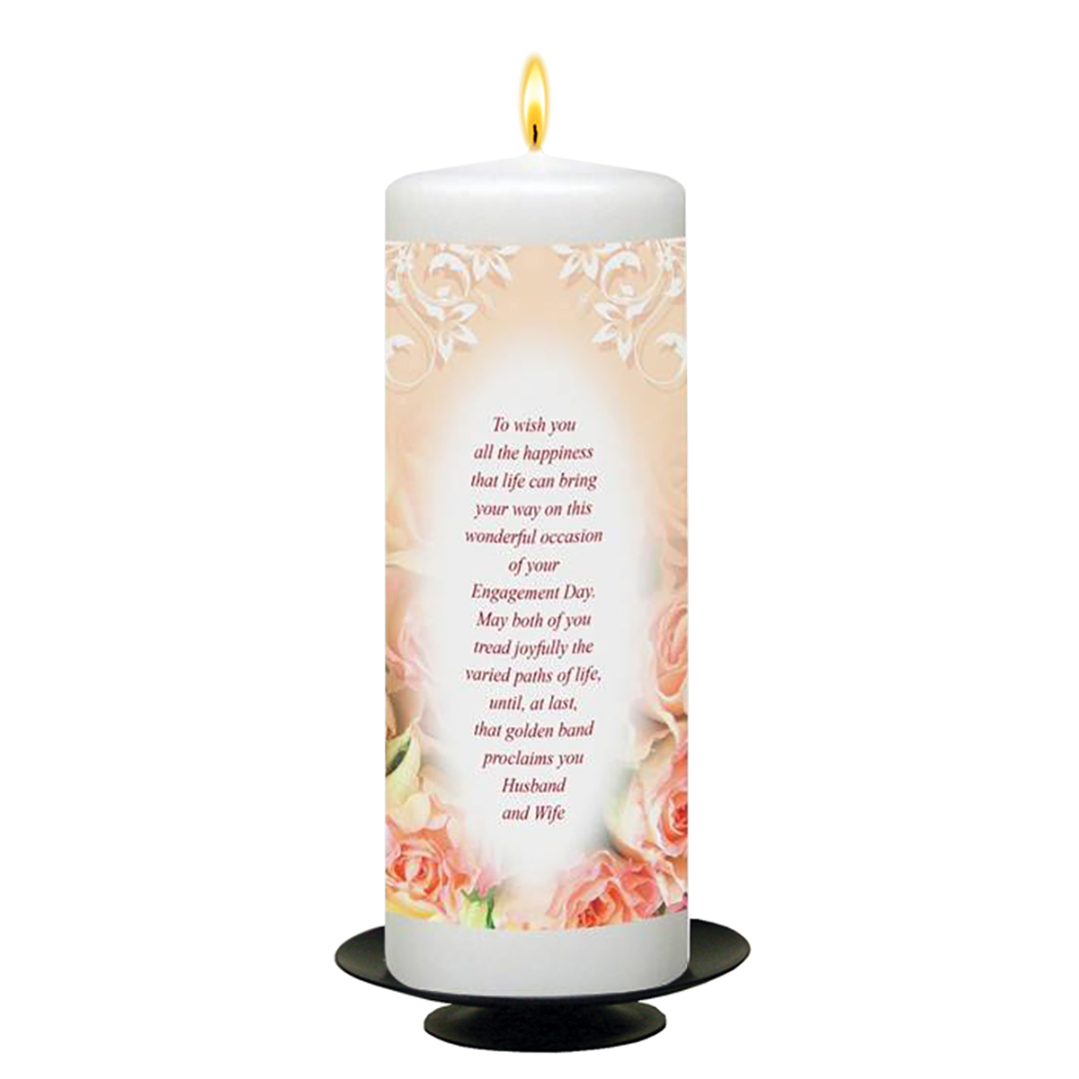 Customised Engagement Candle Gift - Roses with Photo