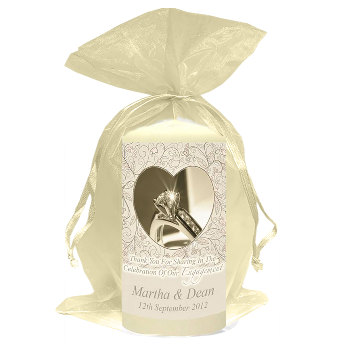 Engagement Favour Candle - Love Heart