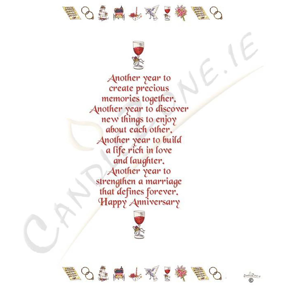 Customised Wedding Anniversary Candle Gift - 40th (Ruby) Anniversary - Ribbons & Photo