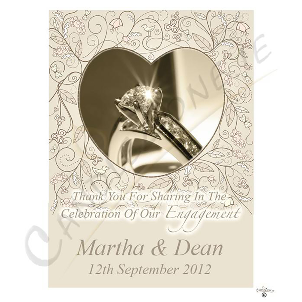 Engagement Favour Candle - Love Heart