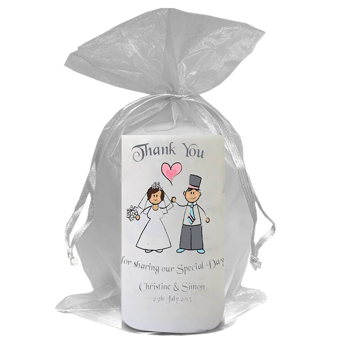 Customised Thank you Wedding Favour - Happy Ever After Silver