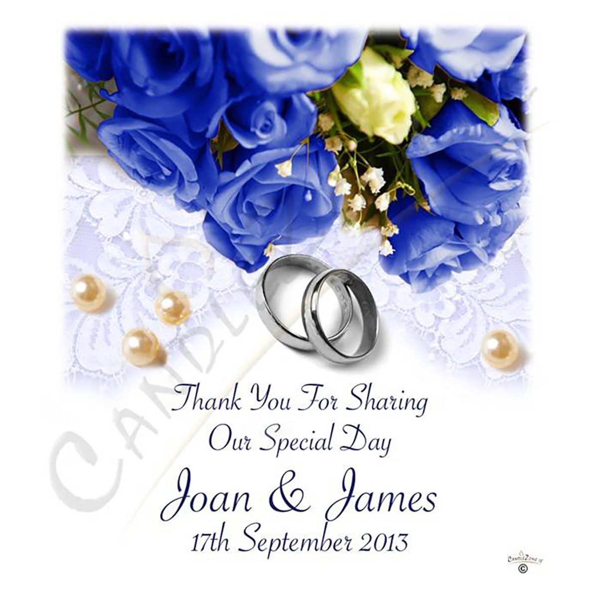 Customised Thank you Wedding Favour - Pearl