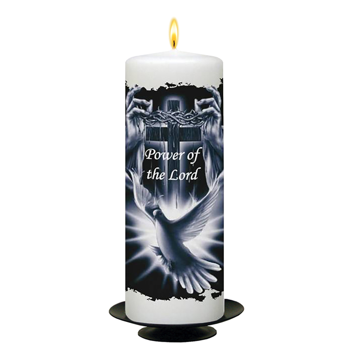 Personalatised Easter Gift Candle - Dark Dove & Cross