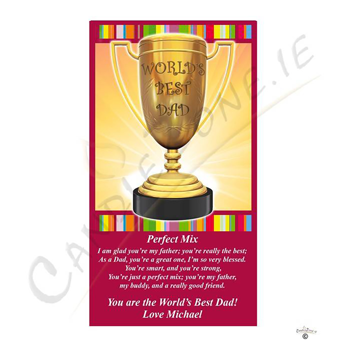 Customised Fathers Day Gift Candle - Trophy