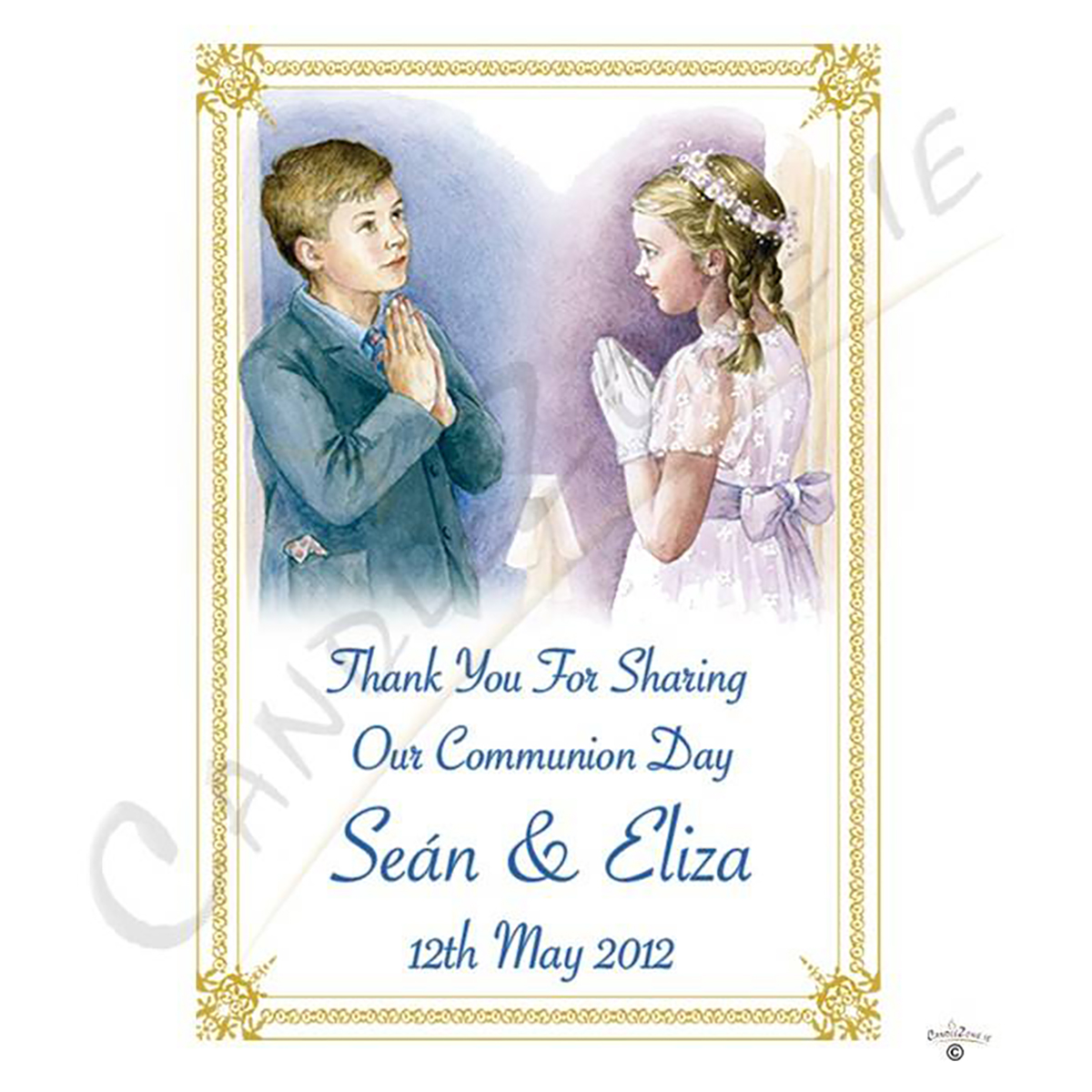 Customised 1st Holy Communion Favour - Boy & Girl Praying