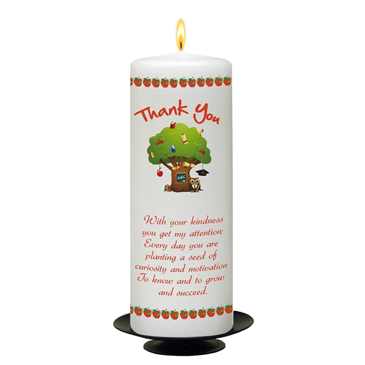 Customised Thank You Teacher Candle Gift - Greatest Teacher with Photo Red