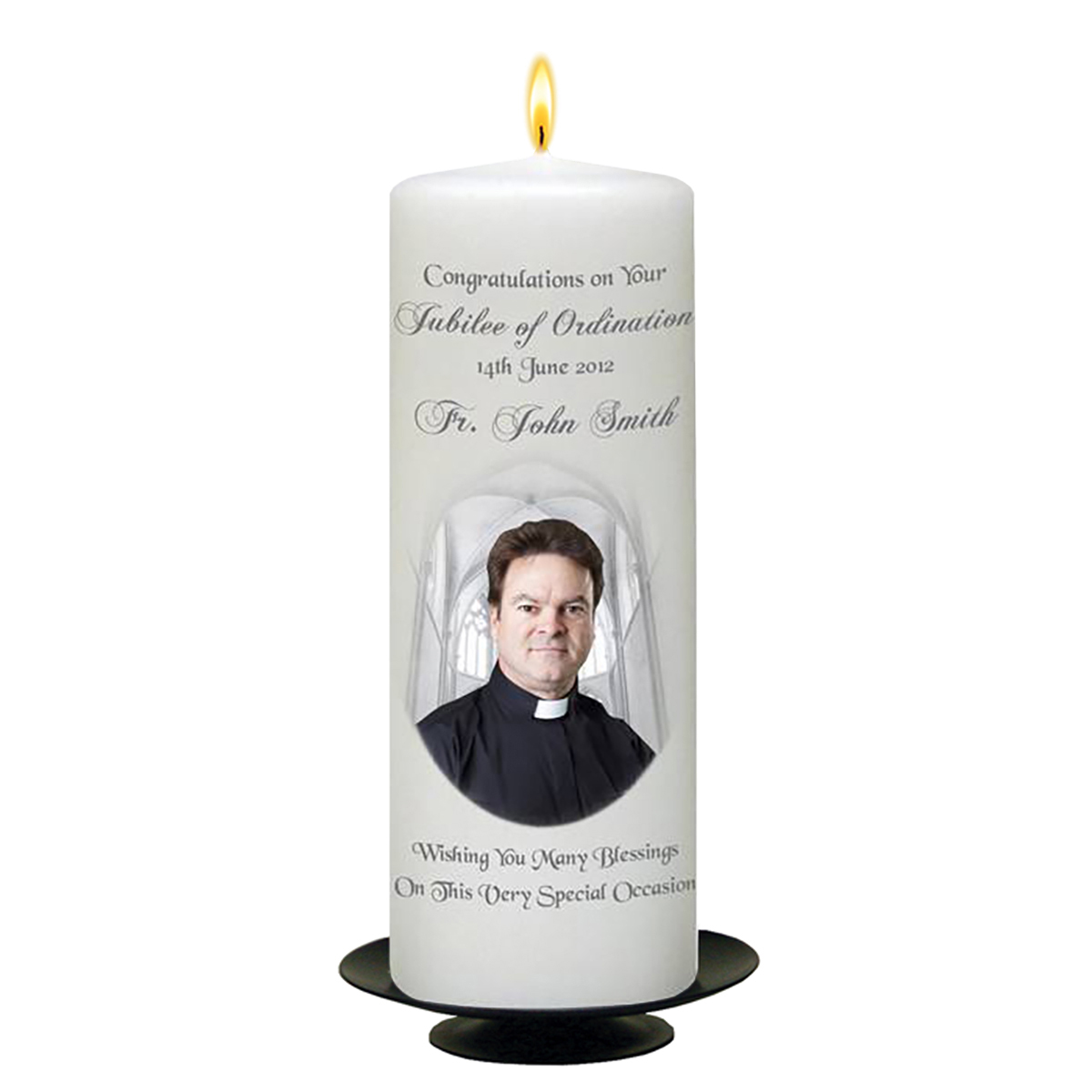 Customised Ordination Candle Gift - Ordination (General) with Photo