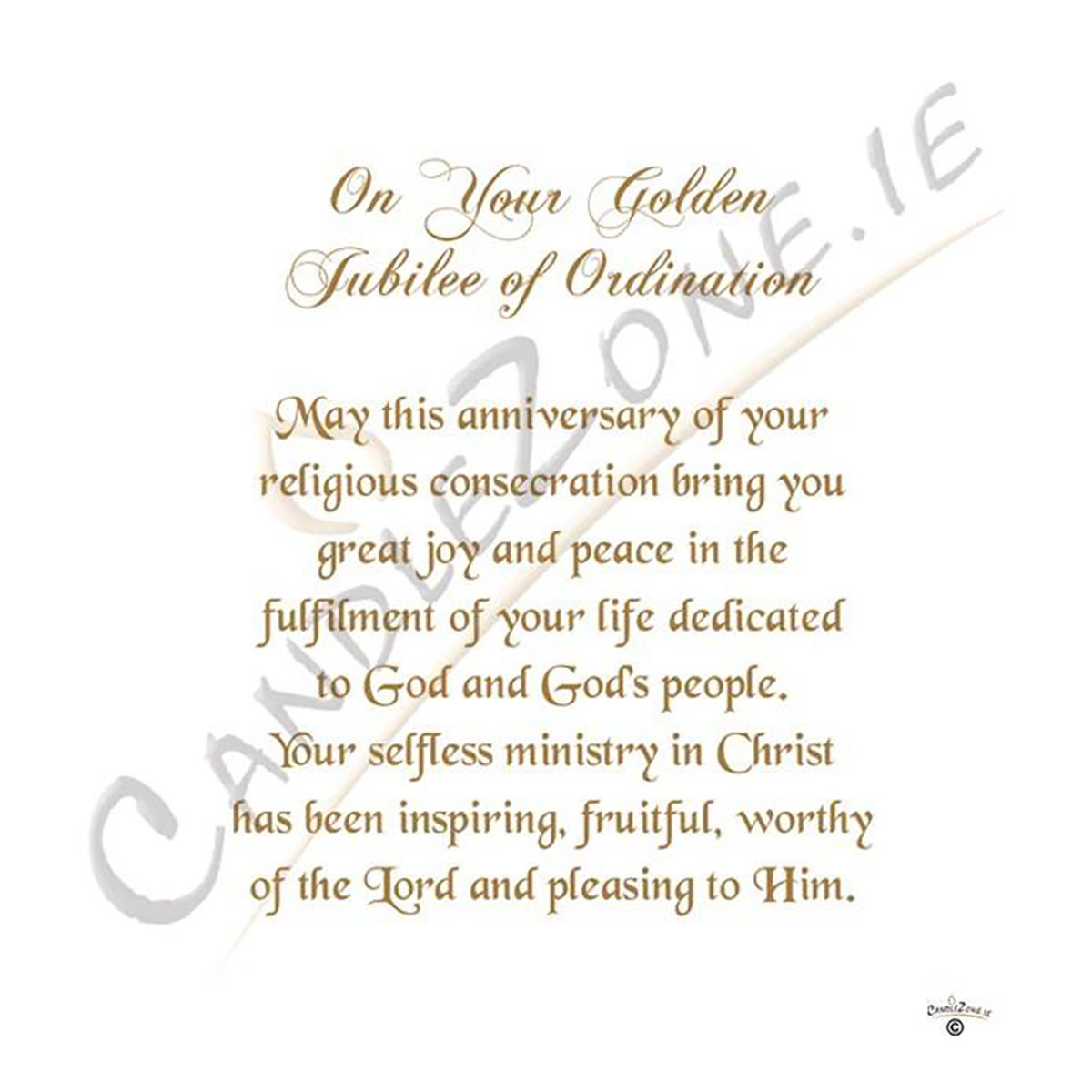 Customised Ordination Candle Gift - Golden Jubilee Chalice