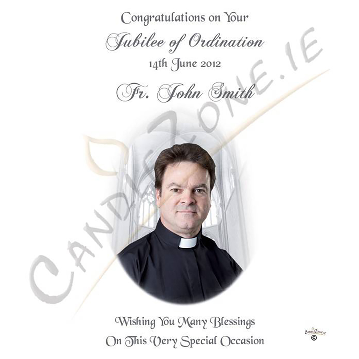 Customised Ordination Candle Gift - Ordination (General) with Photo