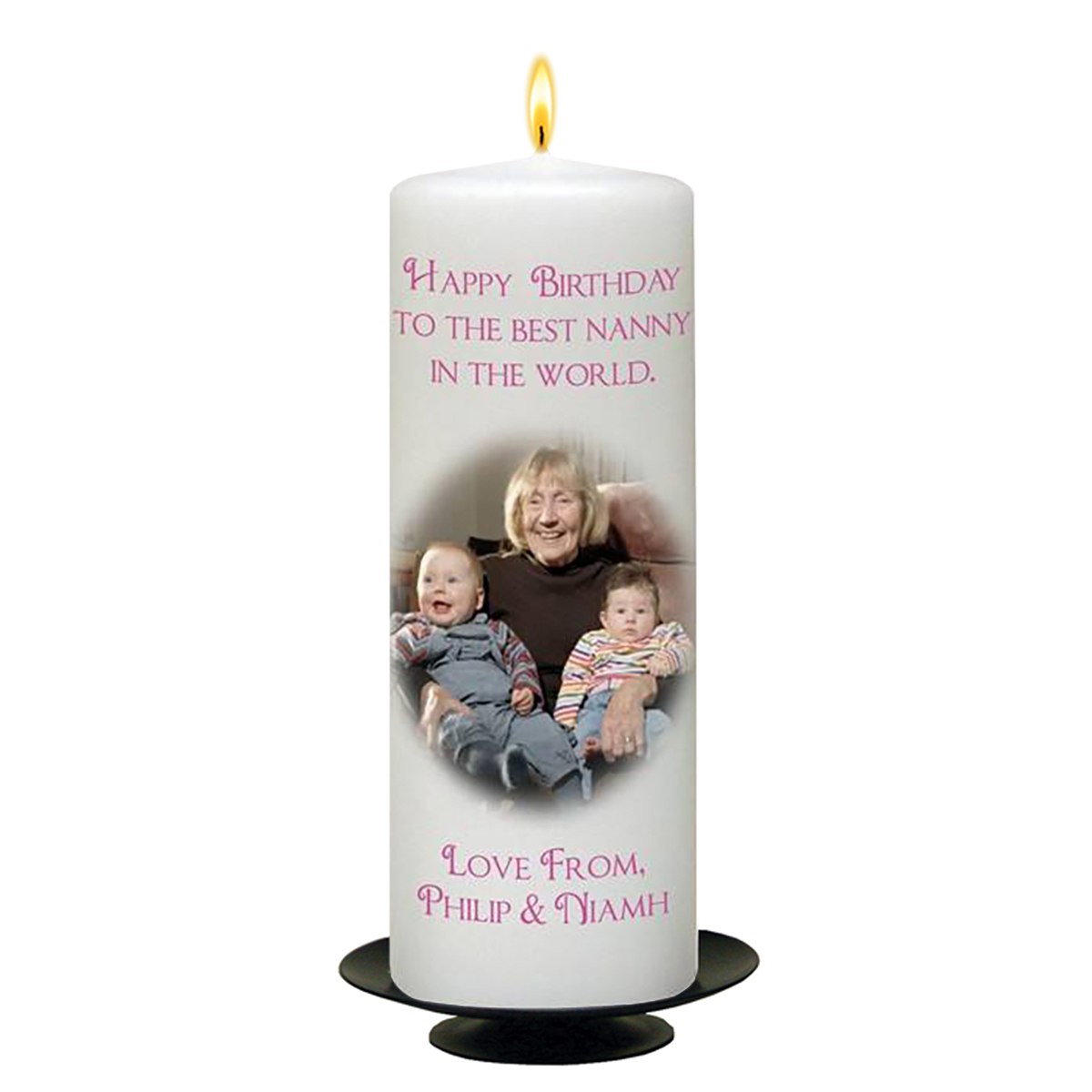 Customised Birthday Candle - Any Age Pink Birthday Cake
