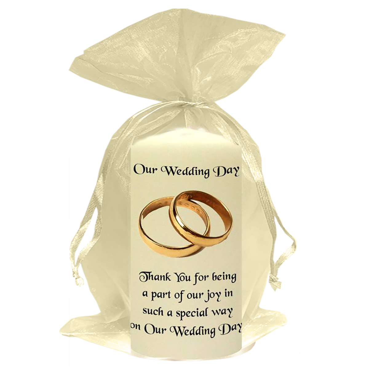 Customised Thank you Wedding Favour - Elegant Gold Rings