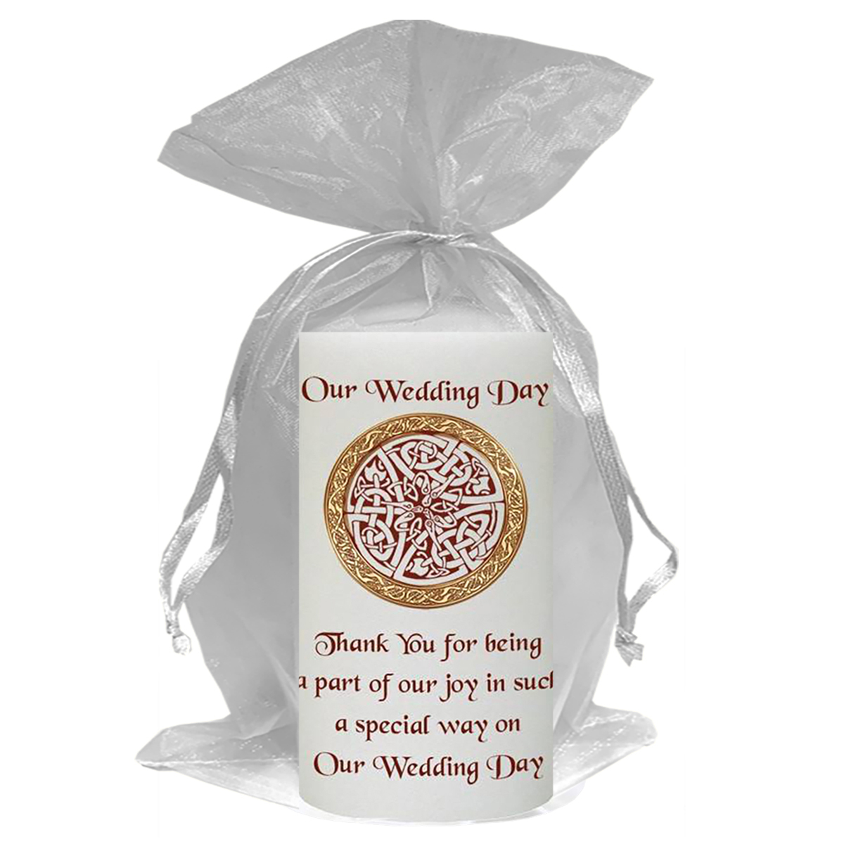 Customised Thank you Wedding Favour - Celtic Gold Scipt