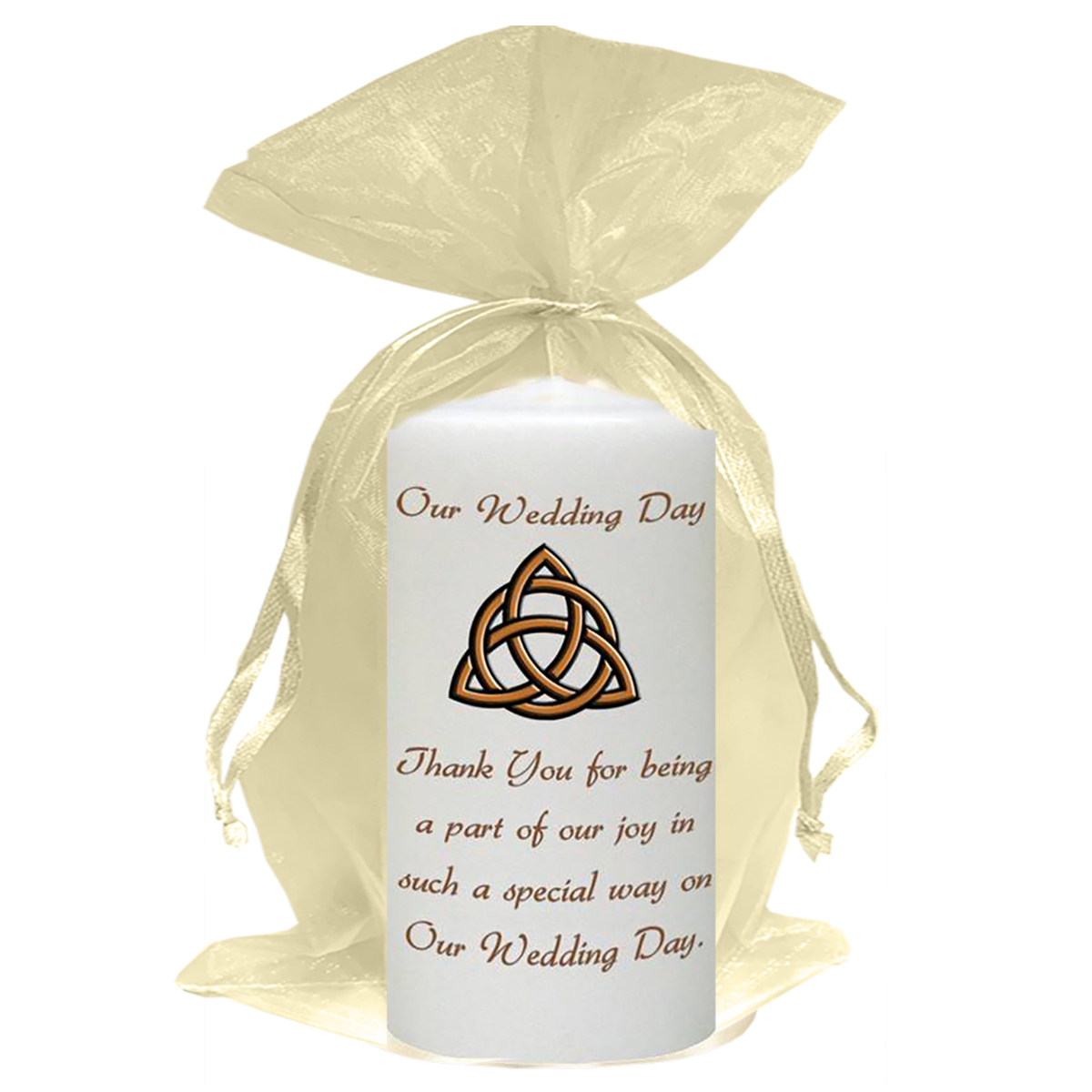 Customised Thank you Wedding Favour - Trinity Knot Gold