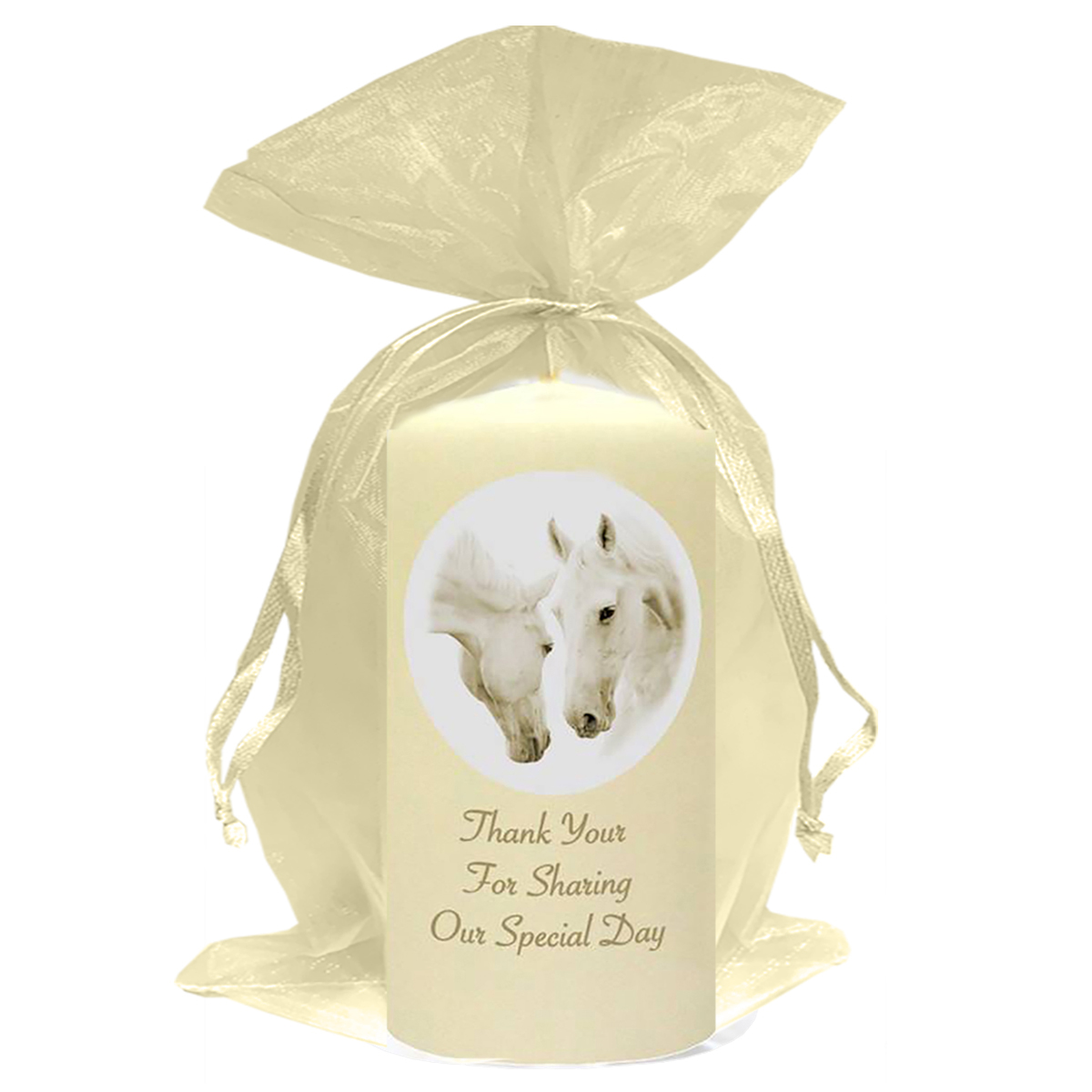Customised Thank you Wedding Favour - Wild Horses Gold Script