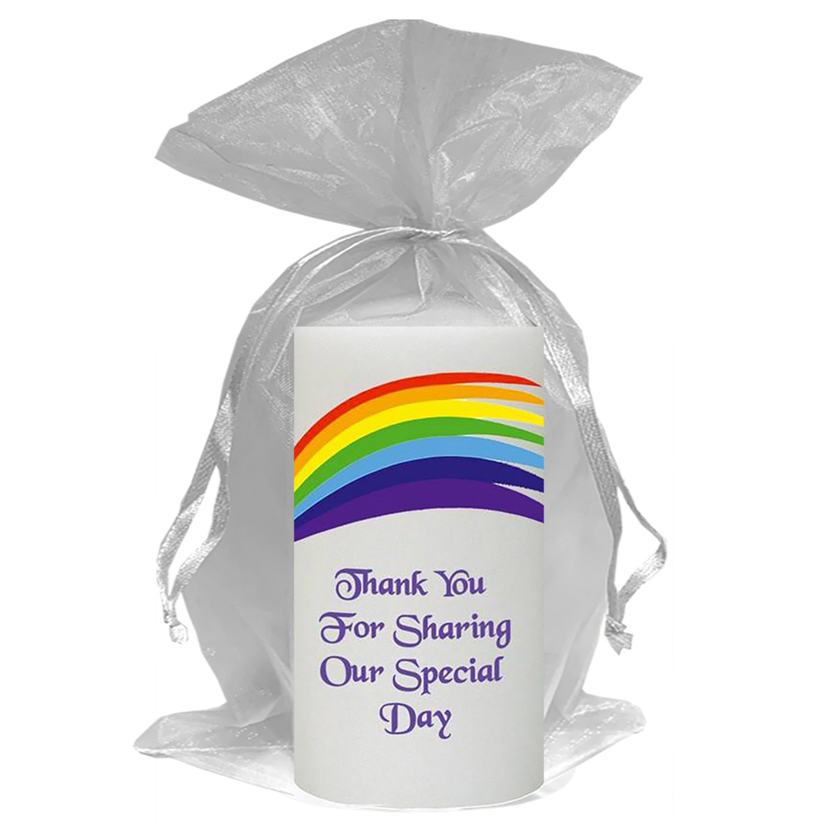 Customised Thank you Wedding Favour - Rainbow Flair