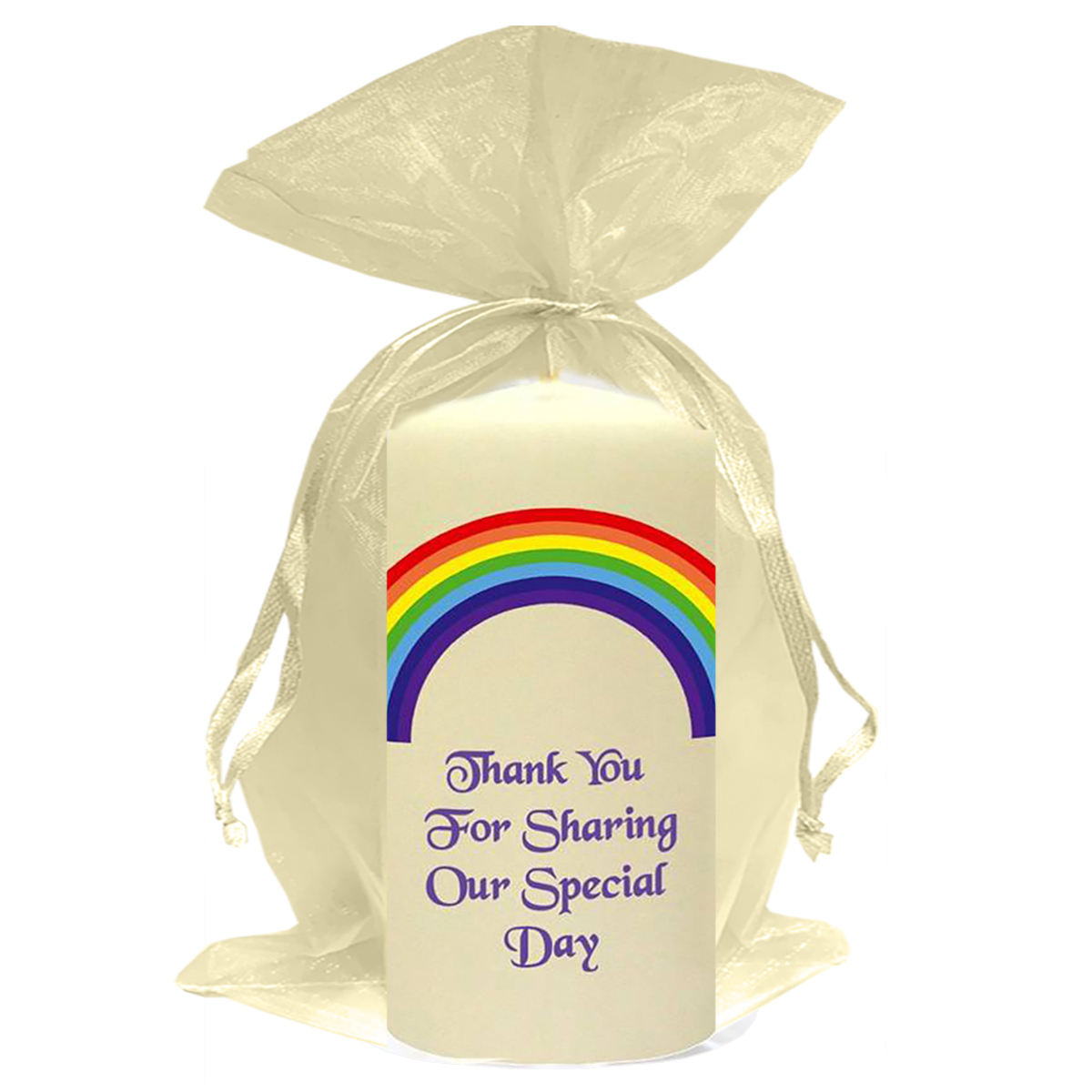 Customised Thank you Wedding Favour - Rainbow Arc