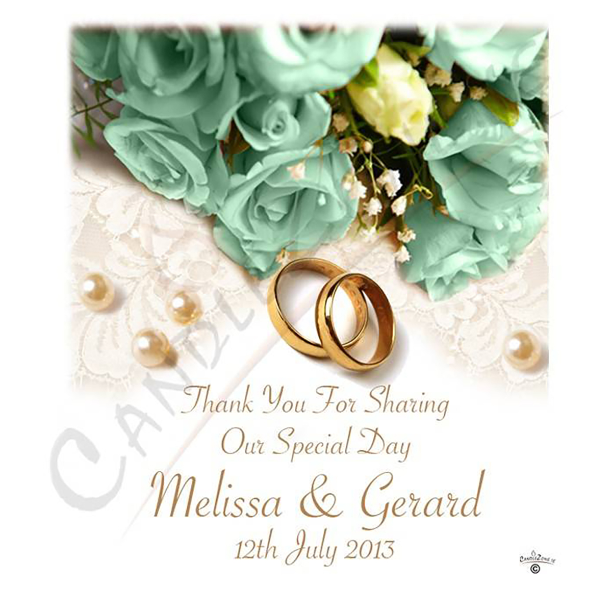 Customised Thank you Wedding Favour - Pearls