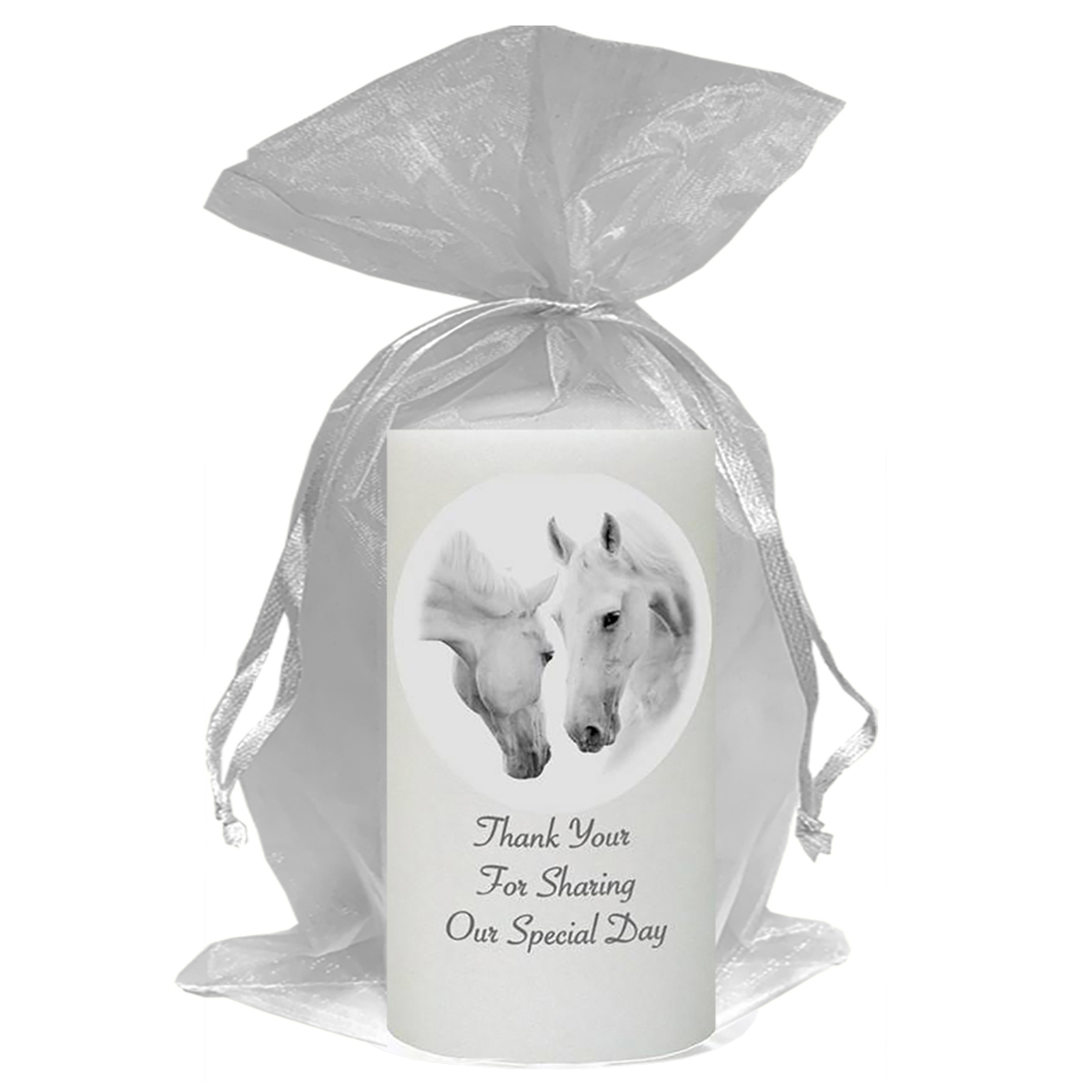 Customised Thank you Wedding Favour - Wild Horses Silver Script