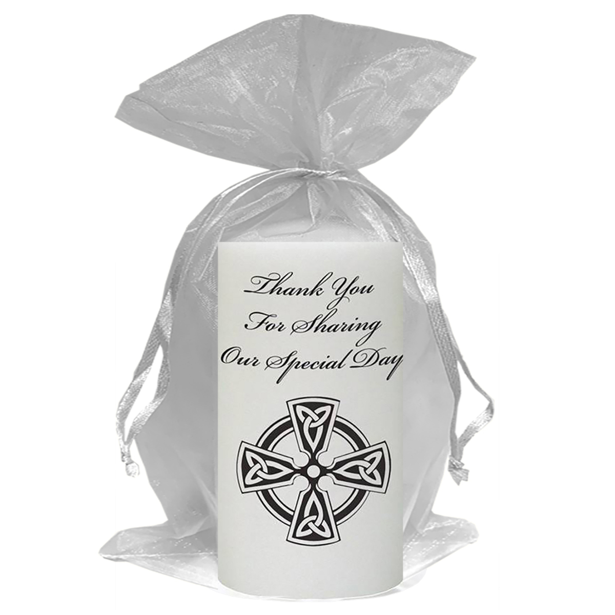 Customised Thank you Wedding Favour - Trinity Cross Black Script
