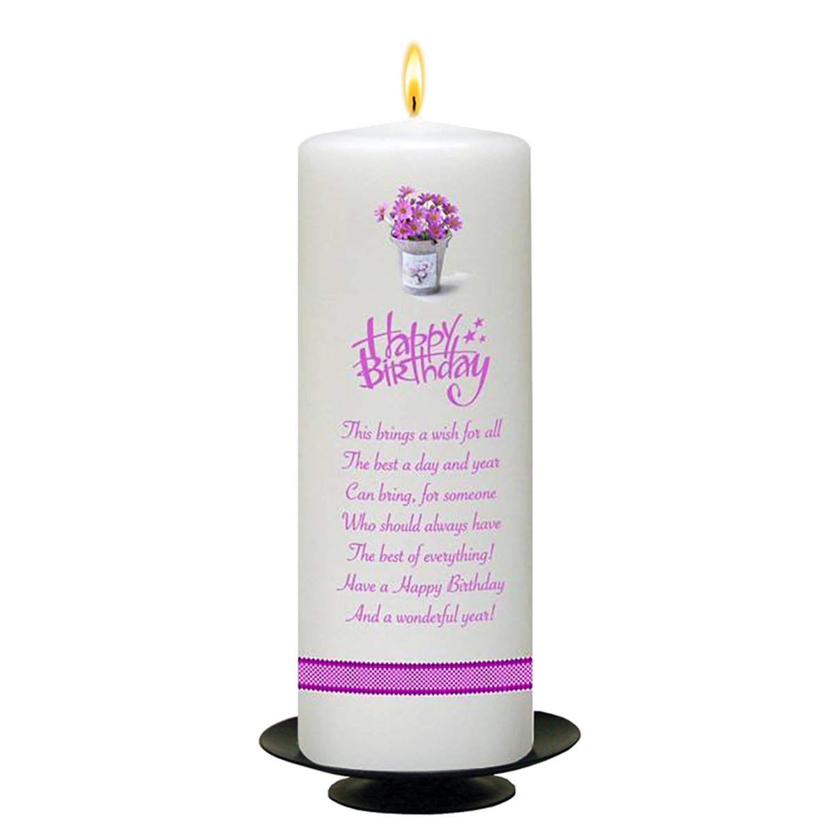 Customised Birthday Candle - Surprise Watercan & Flowers