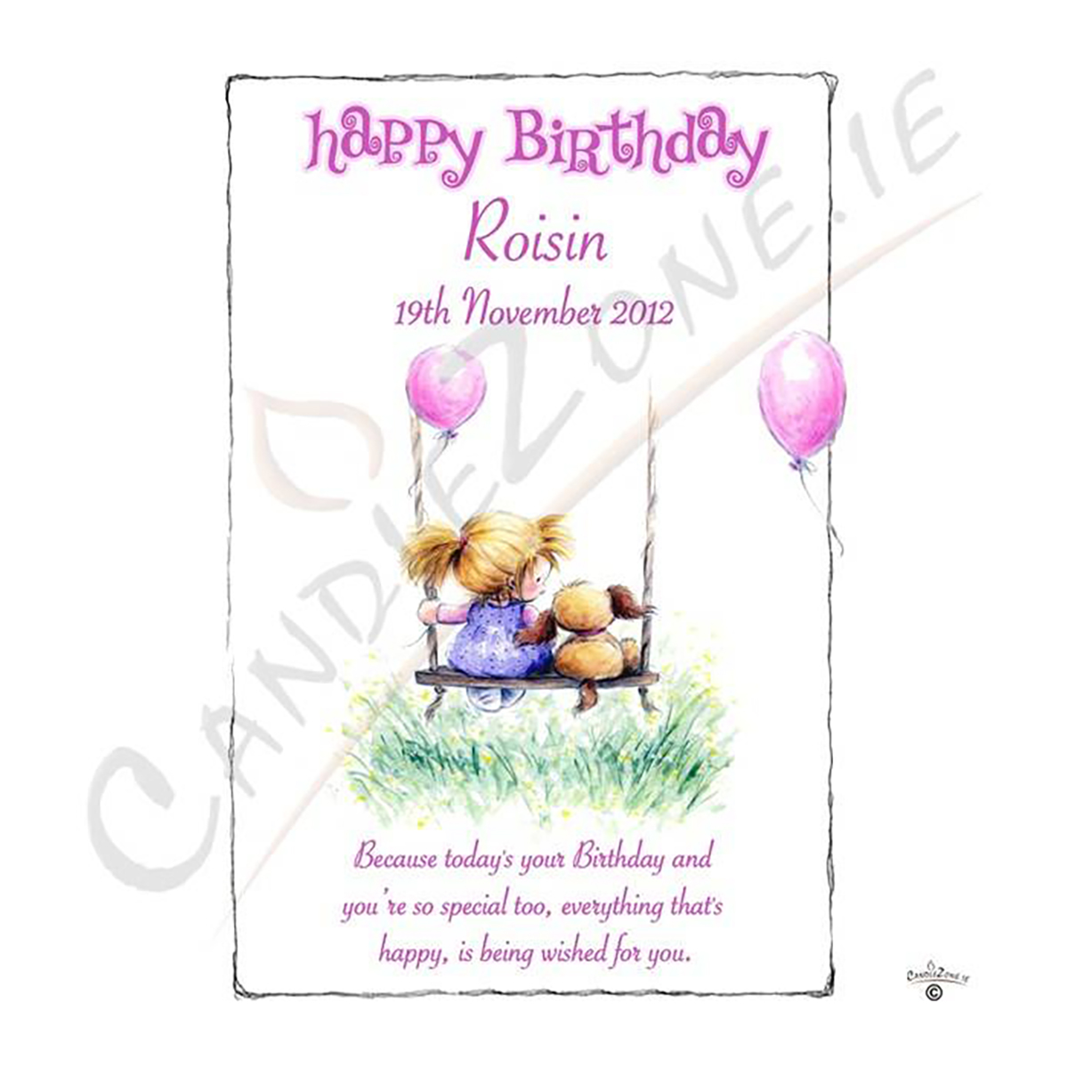 Customised Birthday Candle - Swing