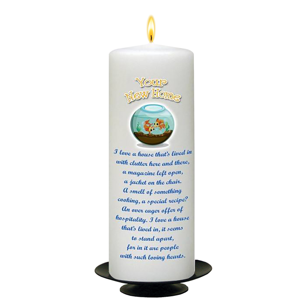 Customised New Home Candle Gift - Goldfish New Home