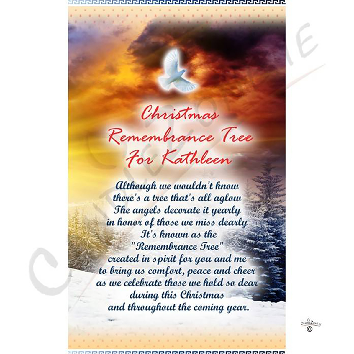 Customised Christmas - Sunset Remembrance Tree
